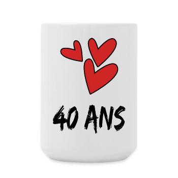 40. 40 ANS. 40e ANNIVERSAIRE. ANNIVERSAIRE 40 ANS. - Grande tasse 440 ml - blanc - Devant