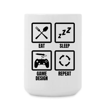Game Design Routine - Große Tasse 440 ml - Weiß - Vorne