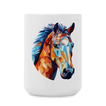 Cheval Polygone Tête De Cheval Chevaux - Grande tasse 440 ml - blanc - Devant