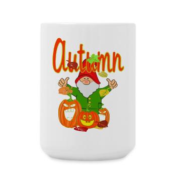 Autumnal garden magic with pumpkins - Large Mug 440 ml - white - Front