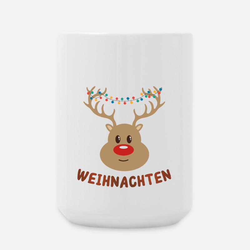 Festlicher Rudolf Rentier Weihnachtspullover - Große Tasse 440 ml - Weiß