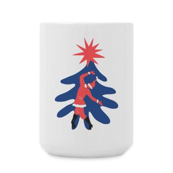 Tanzender Weihnachtsmann - Große Tasse 440 ml - Weiß - Vorne