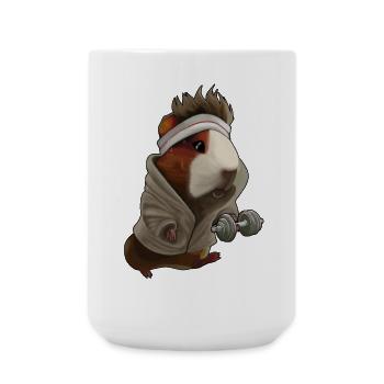 Design sportif de cochon d’Inde – Drôle et mignon - Grande tasse 440 ml - blanc - Devant