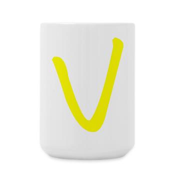Buchstabe V - Große Tasse 440 ml - Weiß - Vorne