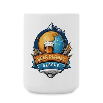 Bier Planet Retten - Große Tasse 440 ml - Weiß - Vorne