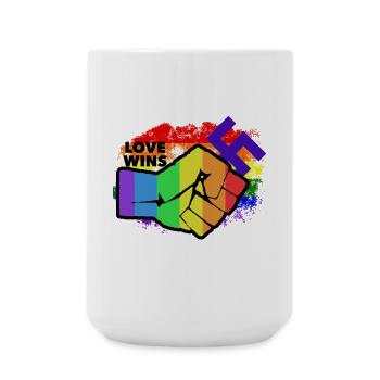 No racism - Love wins - Equality - Große Tasse 440 ml - Weiß - Vorne