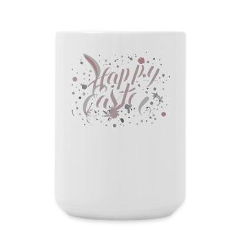 Easter greeting with floral lettering - Large Mug 440 ml - white - Front