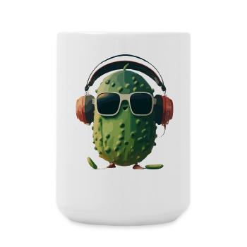 Cool Groovender Kaktus mit Kopfhörer Sommer Vibes - Große Tasse 440 ml - Weiß - Vorne