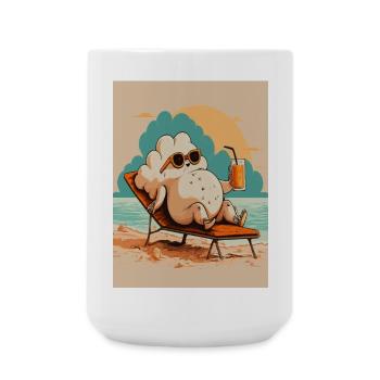 Relaxing Popcorn Beach Vacation Design - Large Mug 440 ml - white - Front