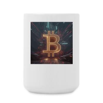 Futuristische Bitcoin-Energie - Große Tasse 440 ml - Weiß - Vorne