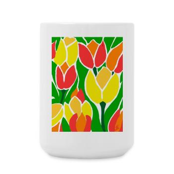 EG Tulips I Flowers I Tulip Festival I Gift Idea - Large Mug 440 ml - white - Front