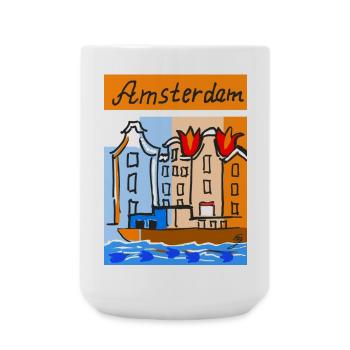 EG Tulips I Amsterdam I Tulip Festival I Holiday - Large Mug 440 ml - white - Front