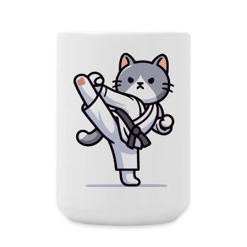Karate Kitty: The Feline Fighter - Large Mug 440 ml - white - Front