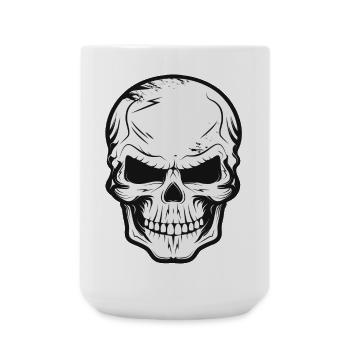 Dark Skull,Skull,Skull Drawing - Large Mug 440 ml - white - Front