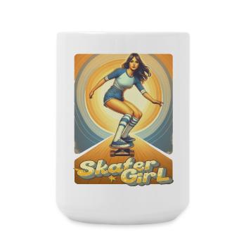 Skater girl on a skateboard - Large Mug 440 ml - white - Front