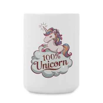 100% Licorne - Design de licorne authentique - Grande tasse 440 ml - blanc - Devant