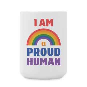 LGBT Pride Month - I am a Proud Human - Large Mug 440 ml - white - Front