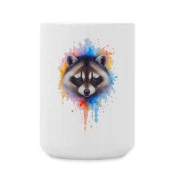 Explosion de couleurs aquarelle de raton laveur - Grande tasse 440 ml - blanc - Devant