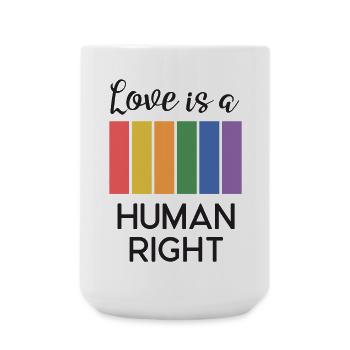 Mois de la fierté LGBT - L’amour est un droit humain - Grande tasse 440 ml - blanc - Devant