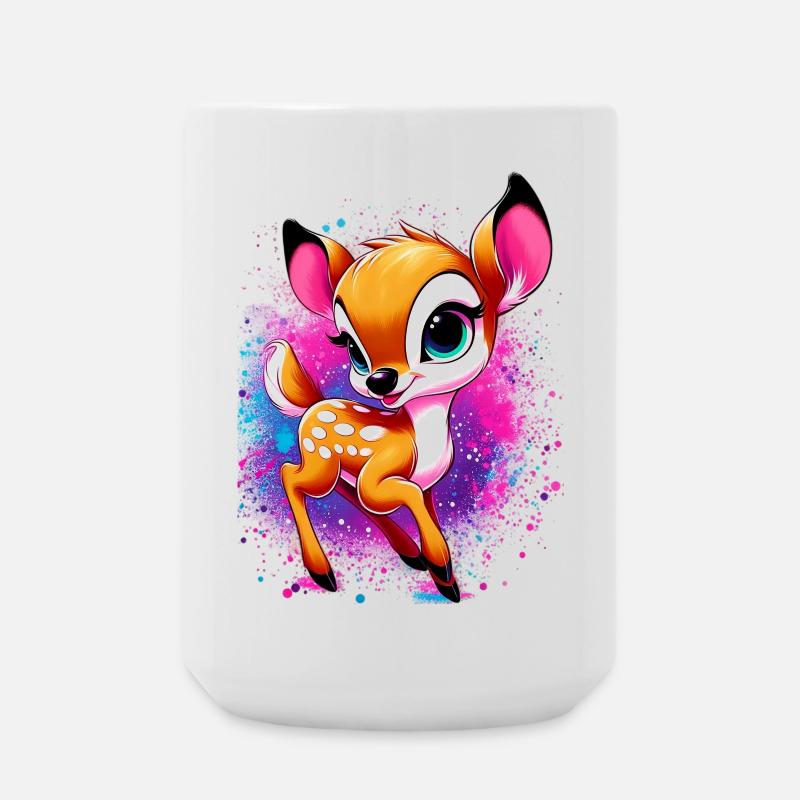 Rehbraun - Große Tasse 440 ml - Weiß