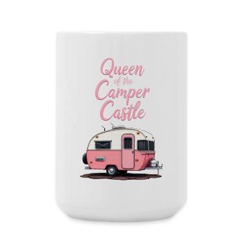 Reine Du Château De Camping-Car, RV Girl - Grande tasse 440 ml - blanc - Devant