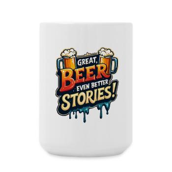 DE LA BONNE BIÈRE, DES HISTOIRES ENCORE MEILLEURES - Grande tasse 440 ml - blanc - Devant