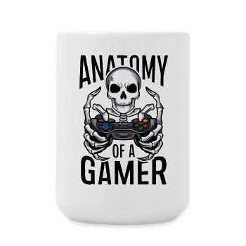 Gamer Skeleton with Game Controller - Large Mug 440 ml - white - Front