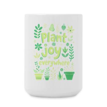 PLANT JOY EVERYWHERE - Large Mug 440 ml - white - Front