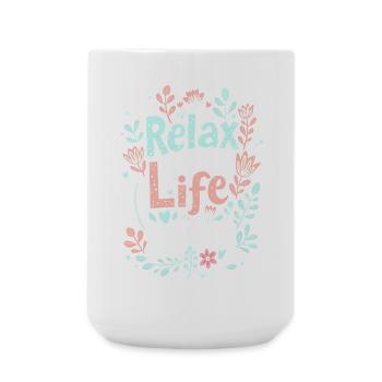 DÉTENDEZ-VOUS ET LAISSEZ LA VIE S’ÉPANOUIR - Grande tasse 440 ml - blanc - Devant