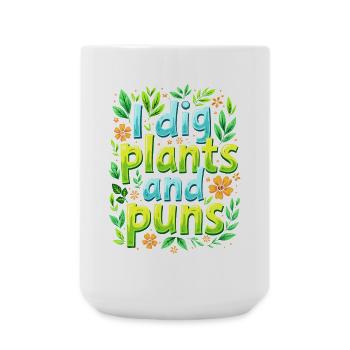 ICH GRABE PFLANZEN UND WORTSPIELE - Große Tasse 440 ml - Weiß - Vorne