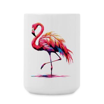 Flamingo - Große Tasse 440 ml - Weiß - Vorne