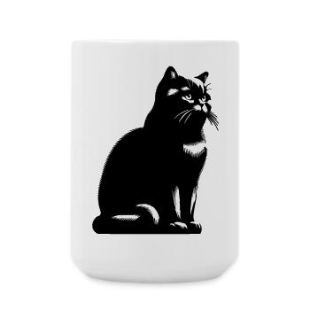 British Shorthair Cat - Large Mug 440 ml - white - Front
