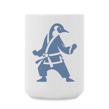 Pingouin Karaté Arts Martiaux Silhouette - Grande tasse 440 ml - blanc - Devant