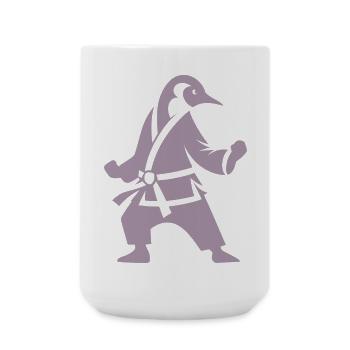 Pingouin Karaté Arts Martiaux Silhouette - Grande tasse 440 ml - blanc - Devant