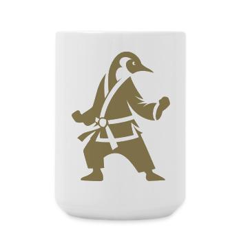Pingouin Karaté Arts Martiaux Silhouette - Grande tasse 440 ml - blanc - Devant