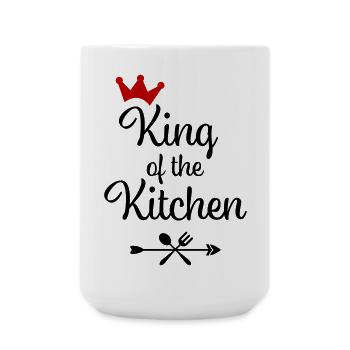 Men's Cooking Apron - Large Mug 440 ml - white - Front