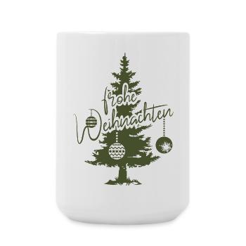 merry christmas fir spruce forest symbol logo - Large Mug 440 ml - white - Front
