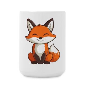 Renard mignon et heureux dans le style dessin animé - Grande tasse 440 ml - blanc - Devant