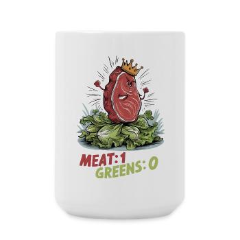 Meat 1, Greens 0 - Große Tasse 440 ml - Weiß - Vorne