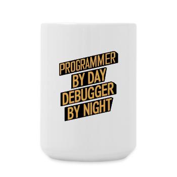 Programmeur le jour, débogueur la nuit - Grande tasse 440 ml - blanc - Devant
