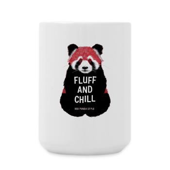 Fluff and Chill – Style panda roux - Grande tasse 440 ml - blanc - Devant