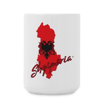 Albanische Flagge, Albanischer Stolz - Große Tasse 440 ml - Weiß - Vorne