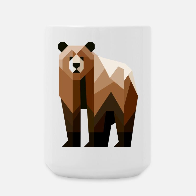 Geometric Bear - Large Mug 440 ml - white