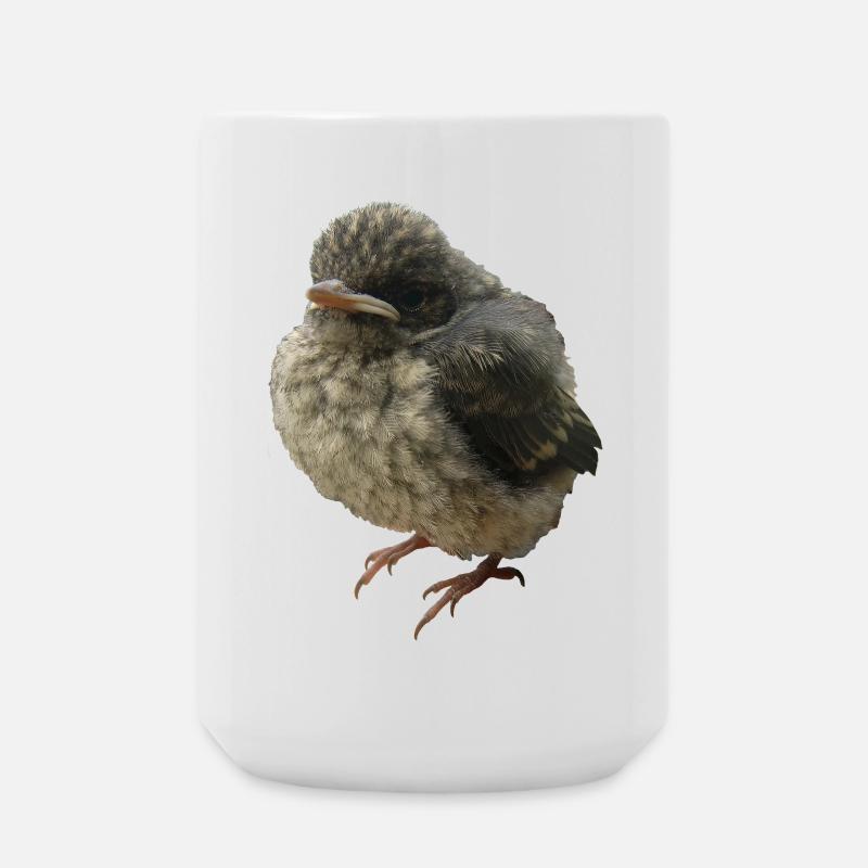 Young Bird Branch - Large Mug 440 ml - white