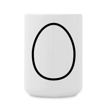 Contour de l’oeuf de Pâques – Design minimaliste de Pâques - Grande tasse 440 ml - blanc - Devant