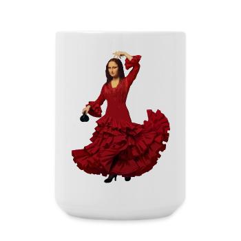 Mona Lisa (La Joconde) flamenco - Large Mug 440 ml - white - Front