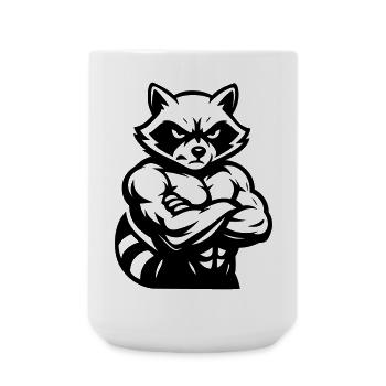 Raccoon - Große Tasse 440 ml - Weiß - Vorne
