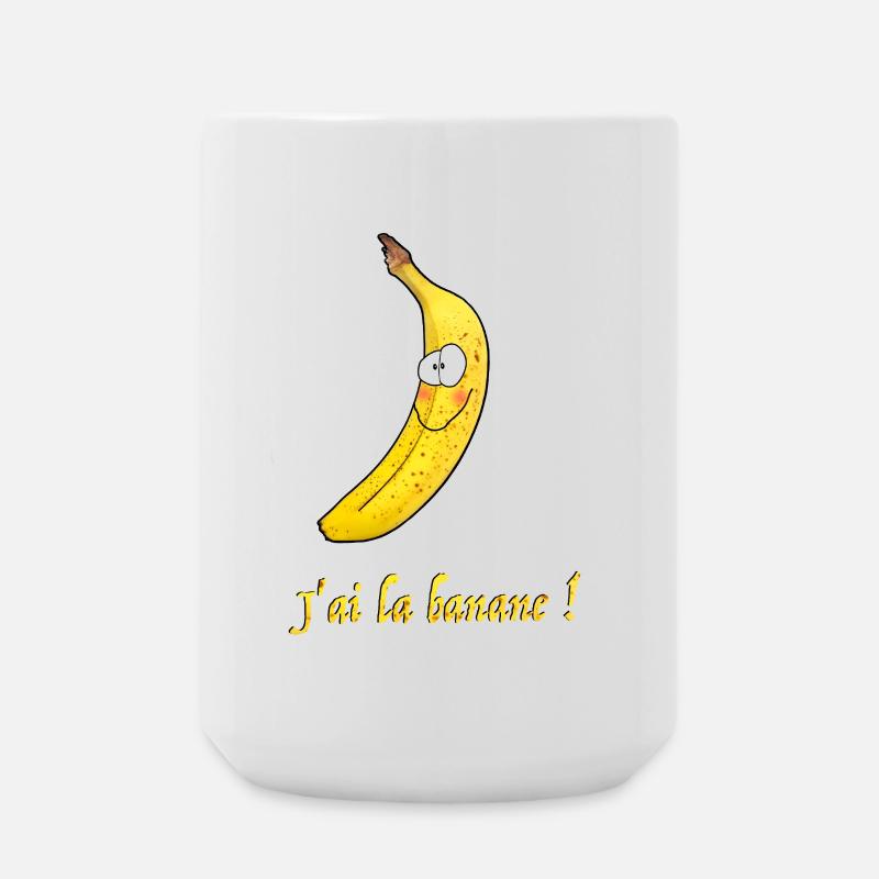 Smiling Banana with Fun Slogan - Large Mug 440 ml - white