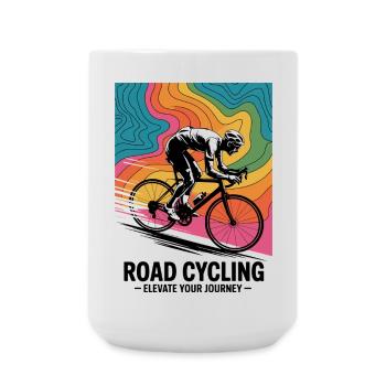 1970s Road Cycling – Retro Map Tee - Large Mug 440 ml - white - Front