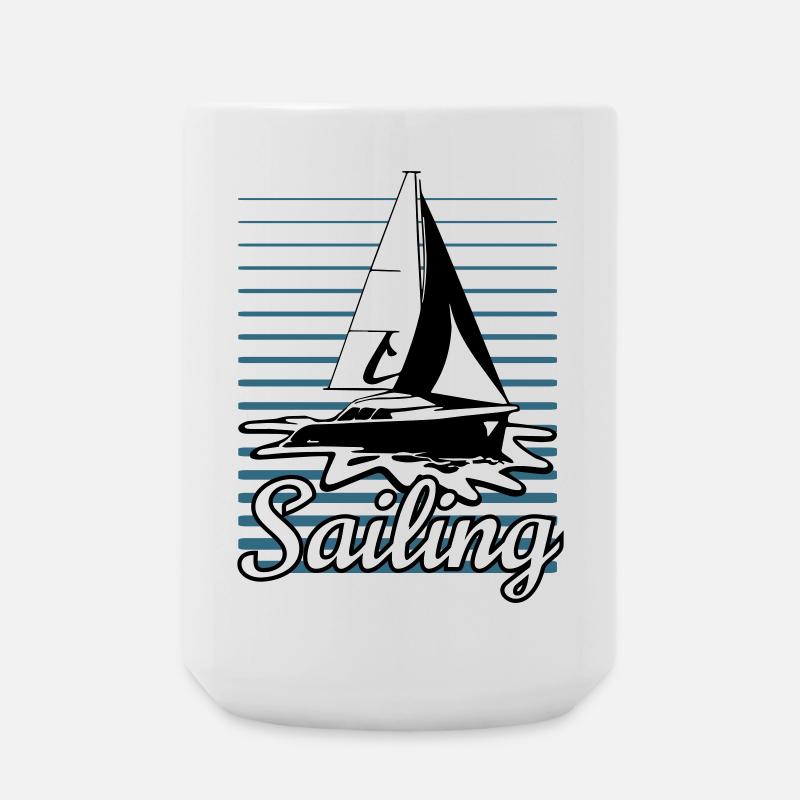 Sailboat 002 - Large Mug 440 ml - white